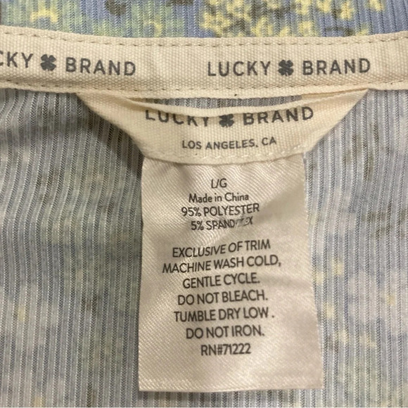 Lucky Brand Set of Two Shirt and Shorts Rib Knit Ditsy Floral Sleepwear Large - Picture 2 of 10